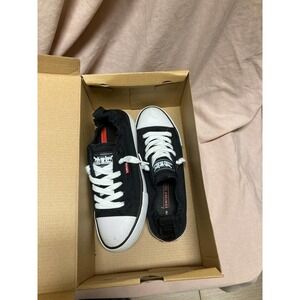 LEVIS Sneaker Shoes Womens Size 7 Black/White Stan G 1083926 Lace Up Low Top Box
